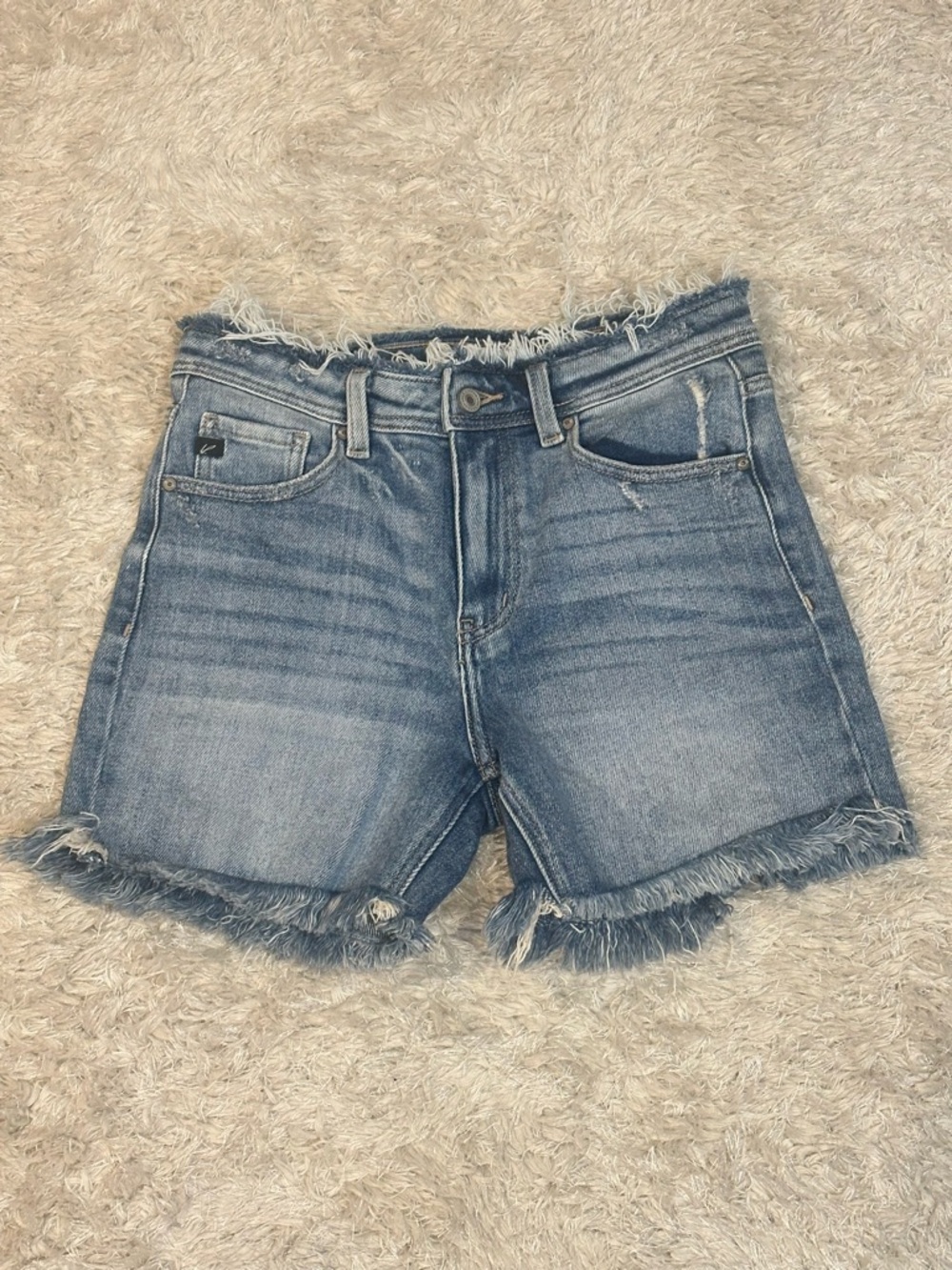 KanCan Distressed Light Blue Denim Cutoff Shorts